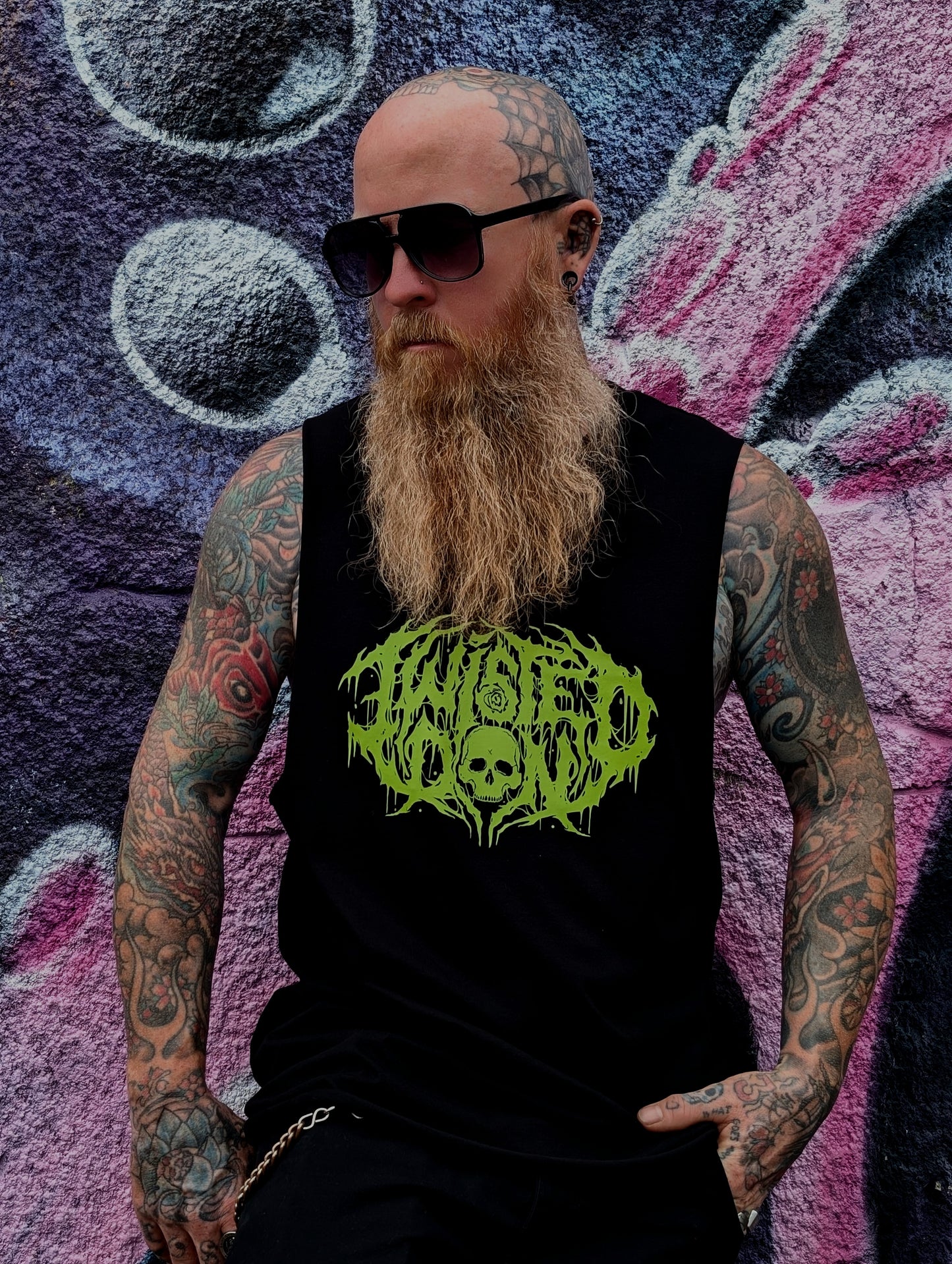 ‘TD DEATH METAL’ Green Logo Tank Top