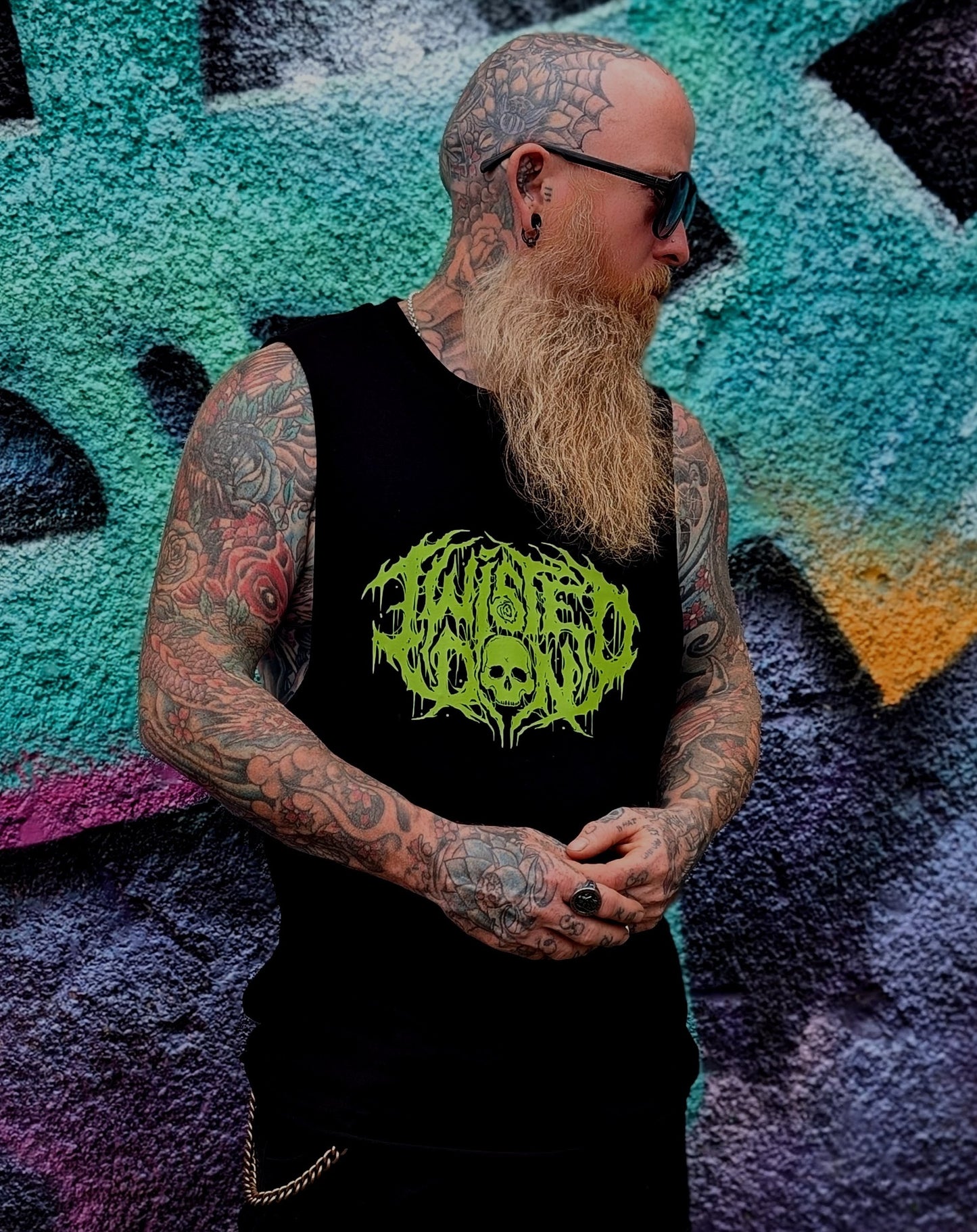 ‘TD DEATH METAL’ Green Logo Tank Top