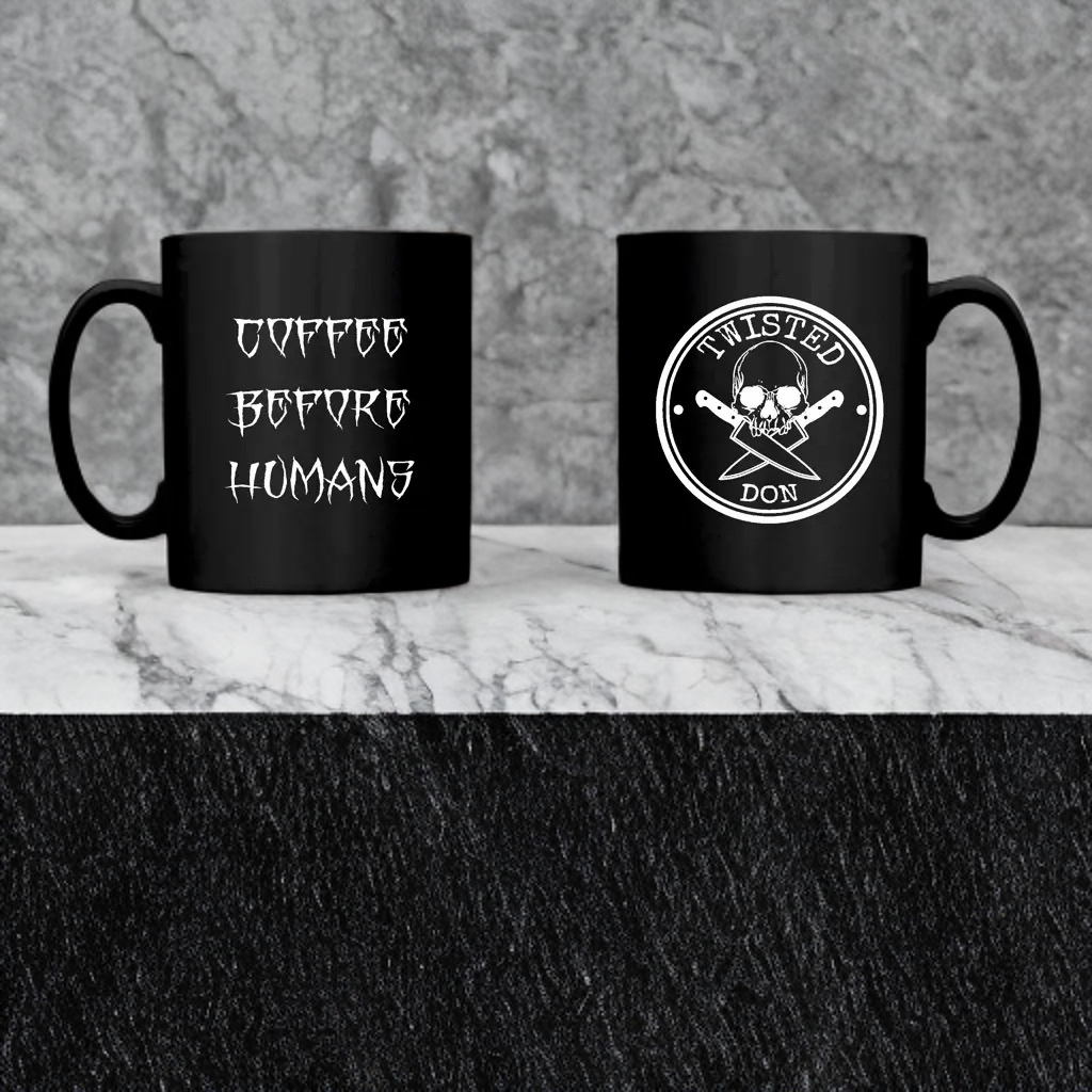 ‘COFFEE BEFORE HUMANS’ mug