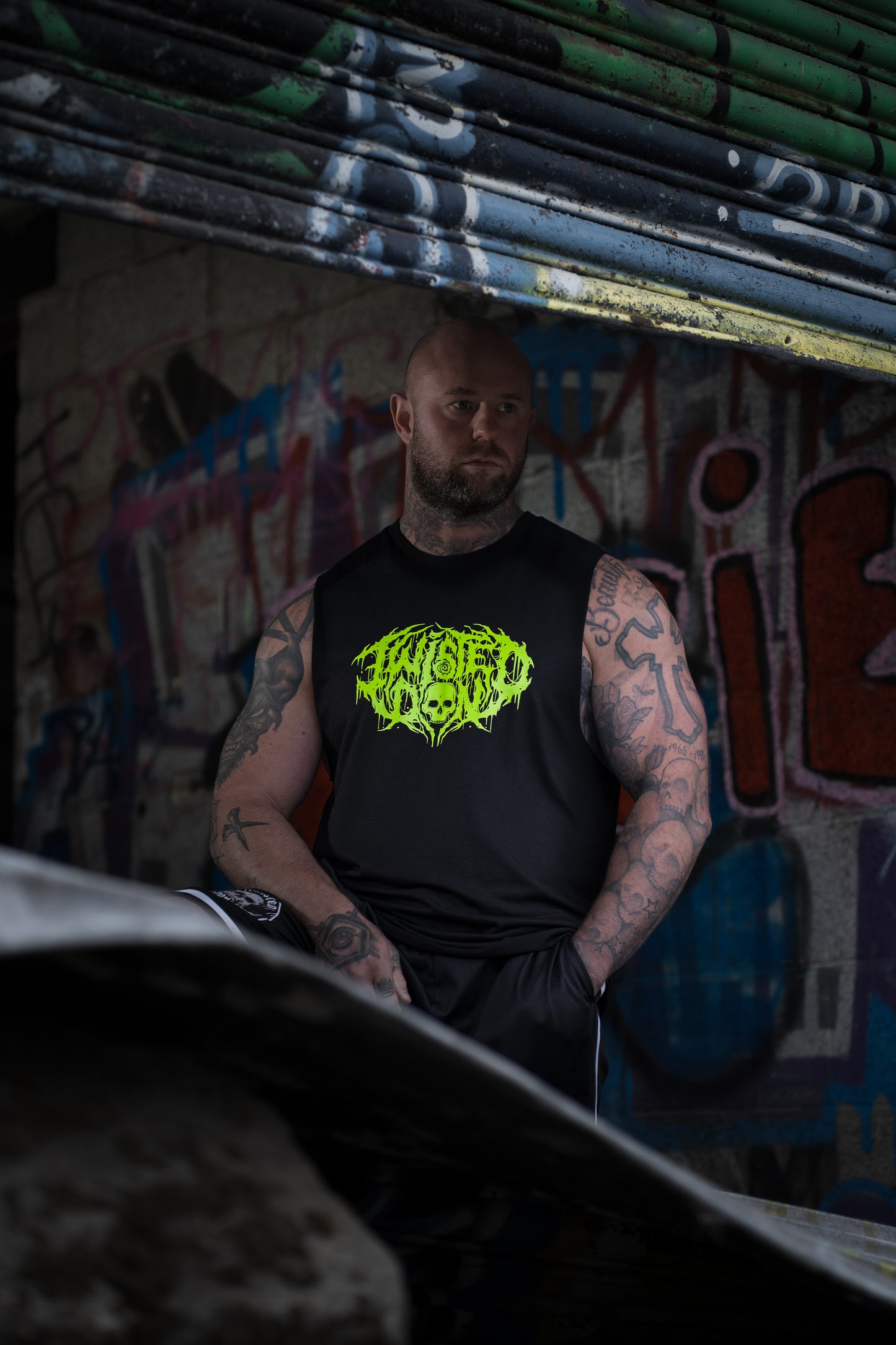‘TD DEATH METAL’ Green Logo Tank Top